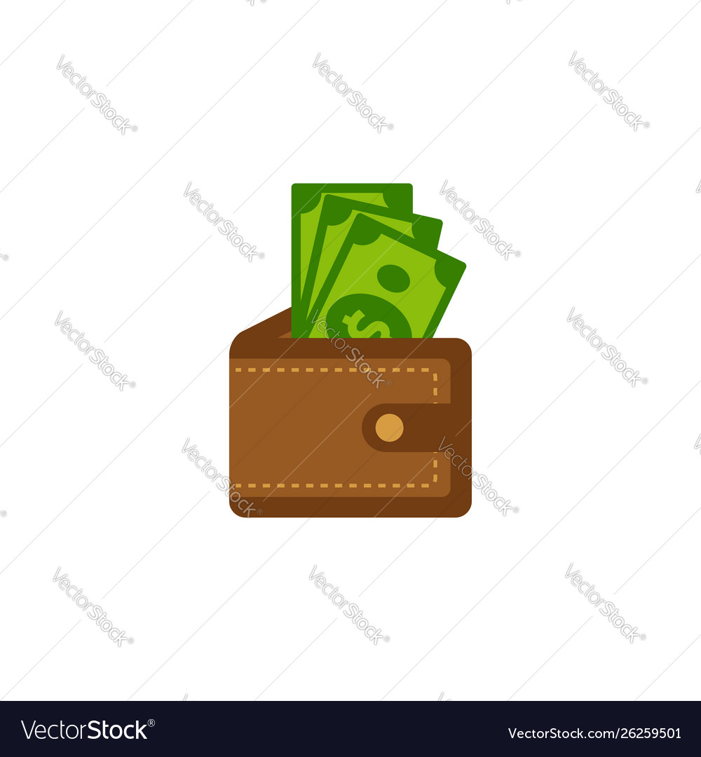 Wallet money icon design with money Royalty Free Vector