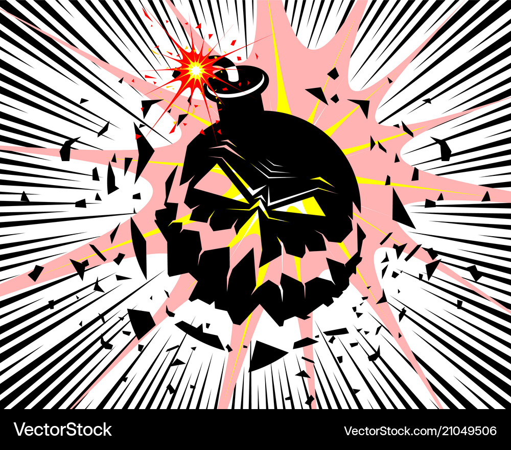 Big bomb explosion Royalty Free Vector Image - VectorStock