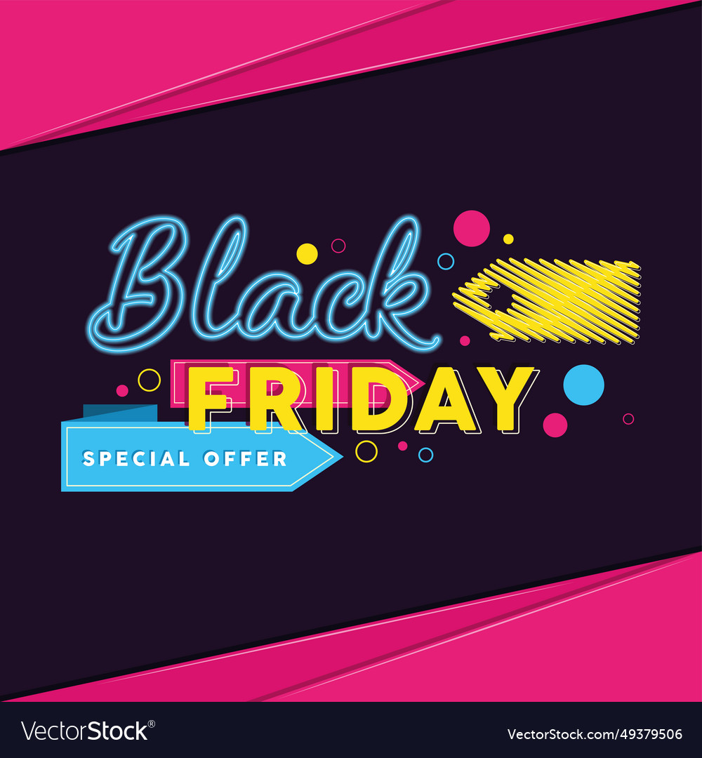 Black Friday Neon Background Royalty Free Vector Image