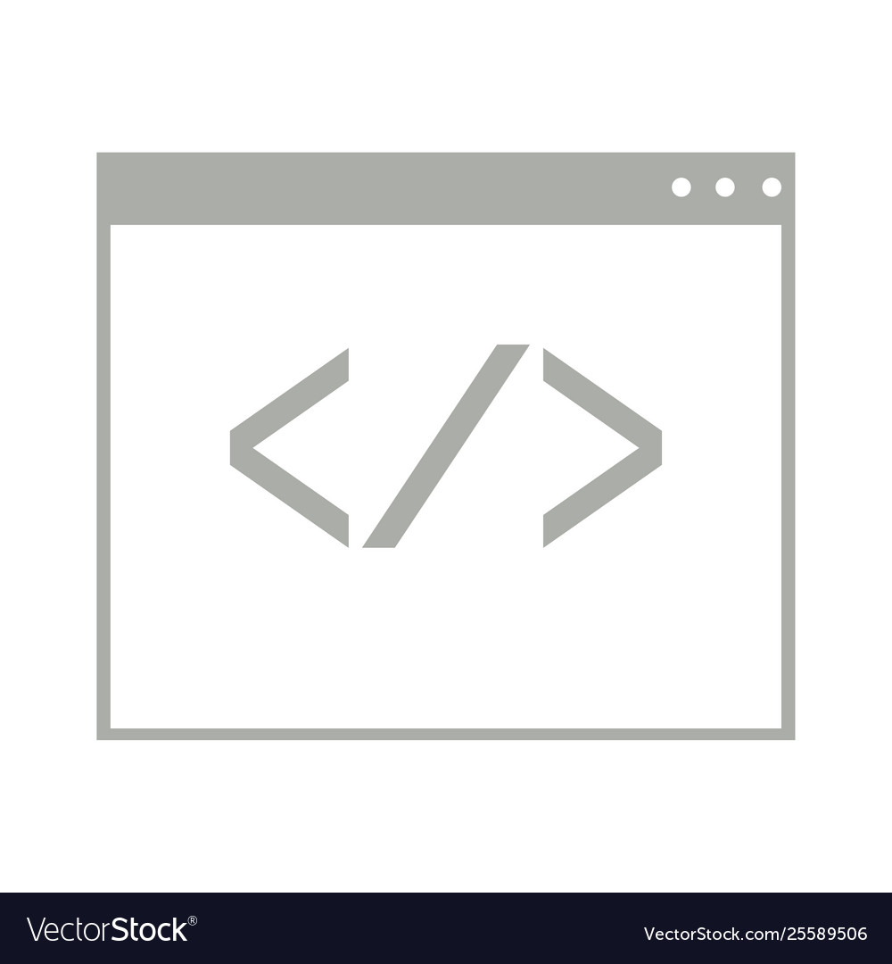 Browser-Fenster mit einem Paar Klammern und Slash