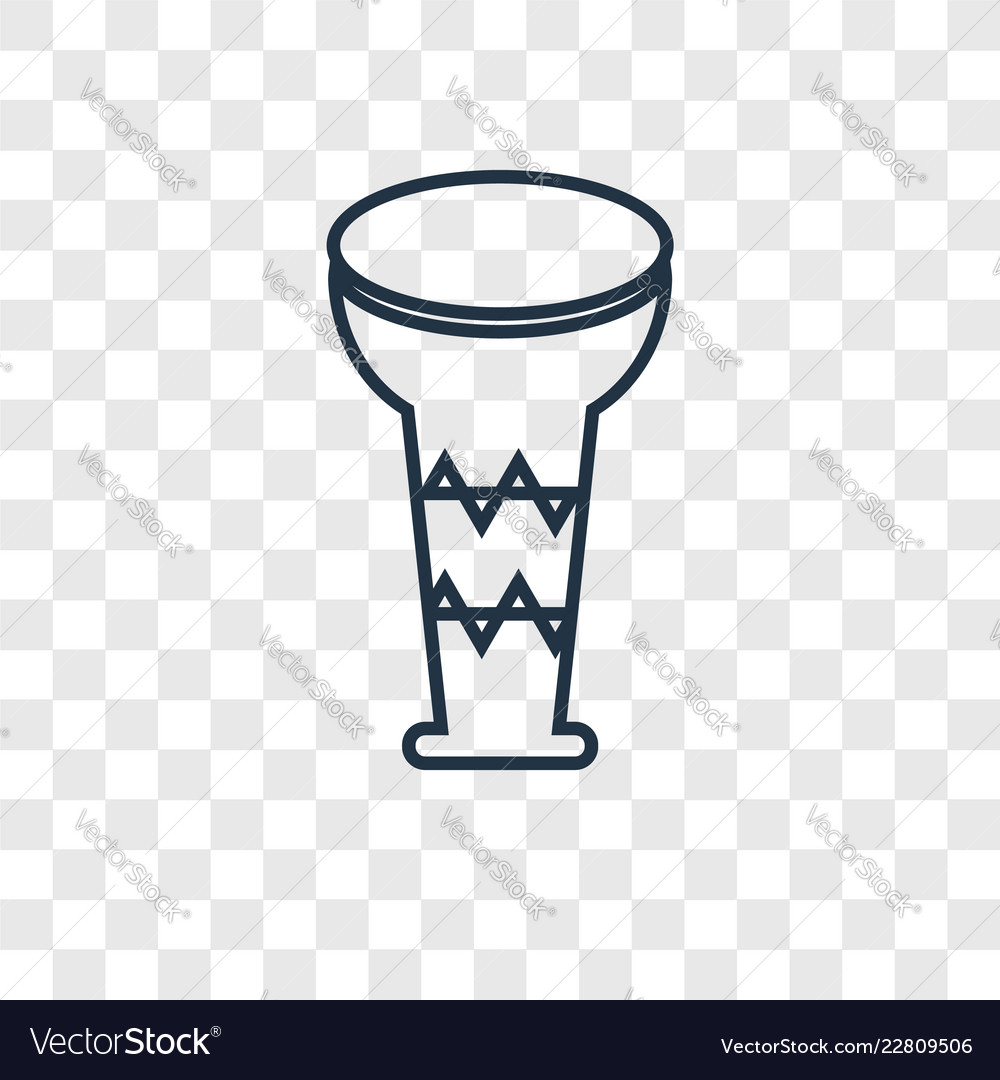Drum concept linear icon isolated on transparent Vector Image Drum concept linear icon isolated on transparent
