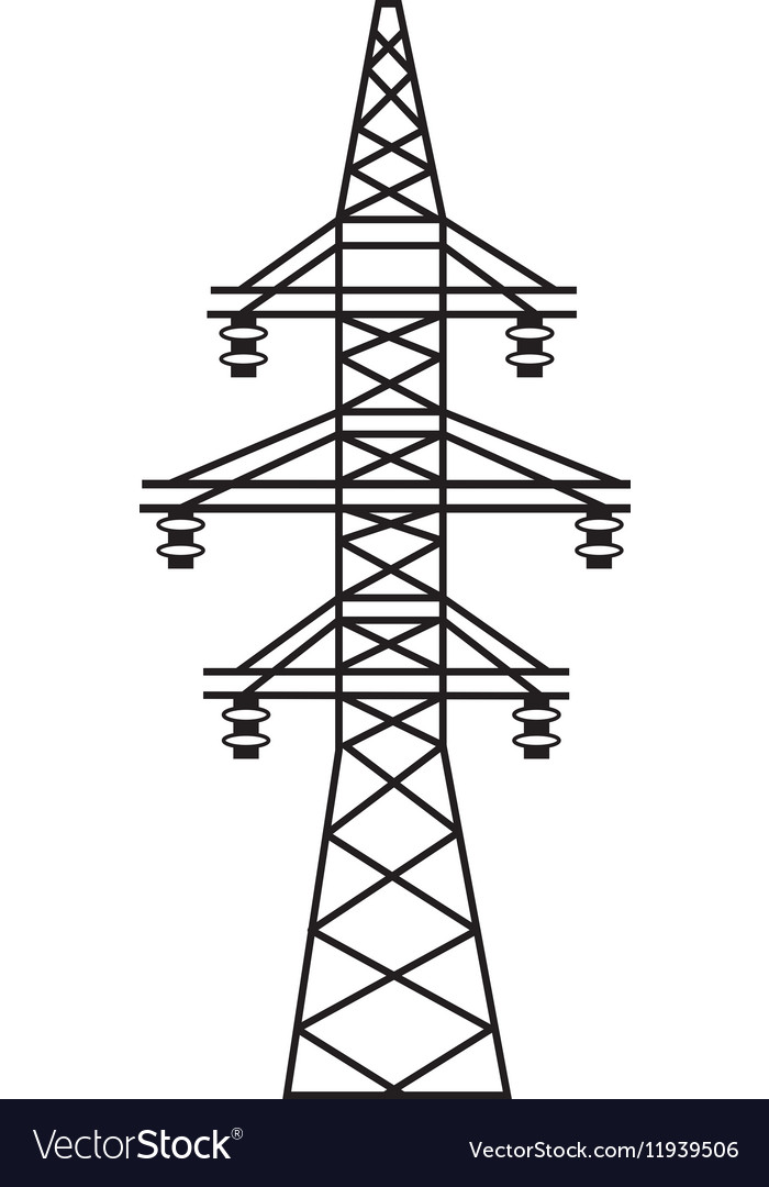 Energy tower isolated icon Royalty Free Vector Image