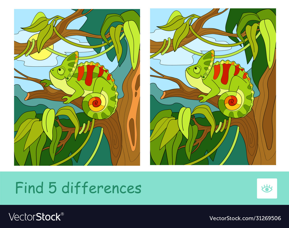 Find five differences quiz learning children game vector image Find five differences quiz learning children game