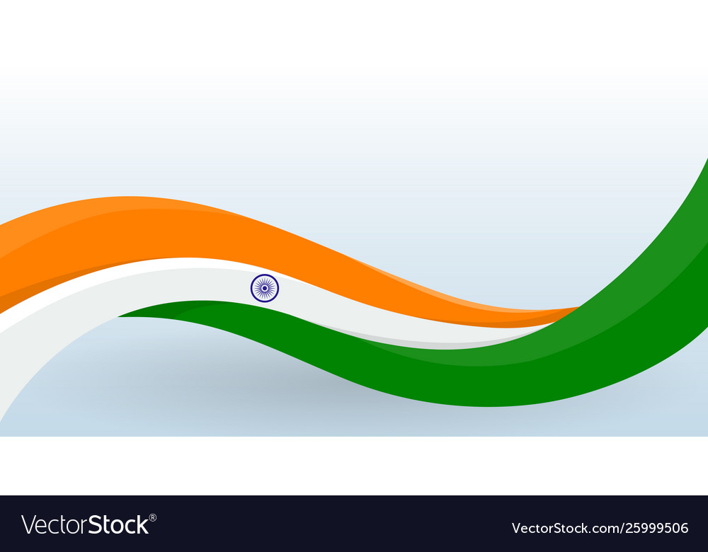 India national flag waving unusual shape design Vector Image