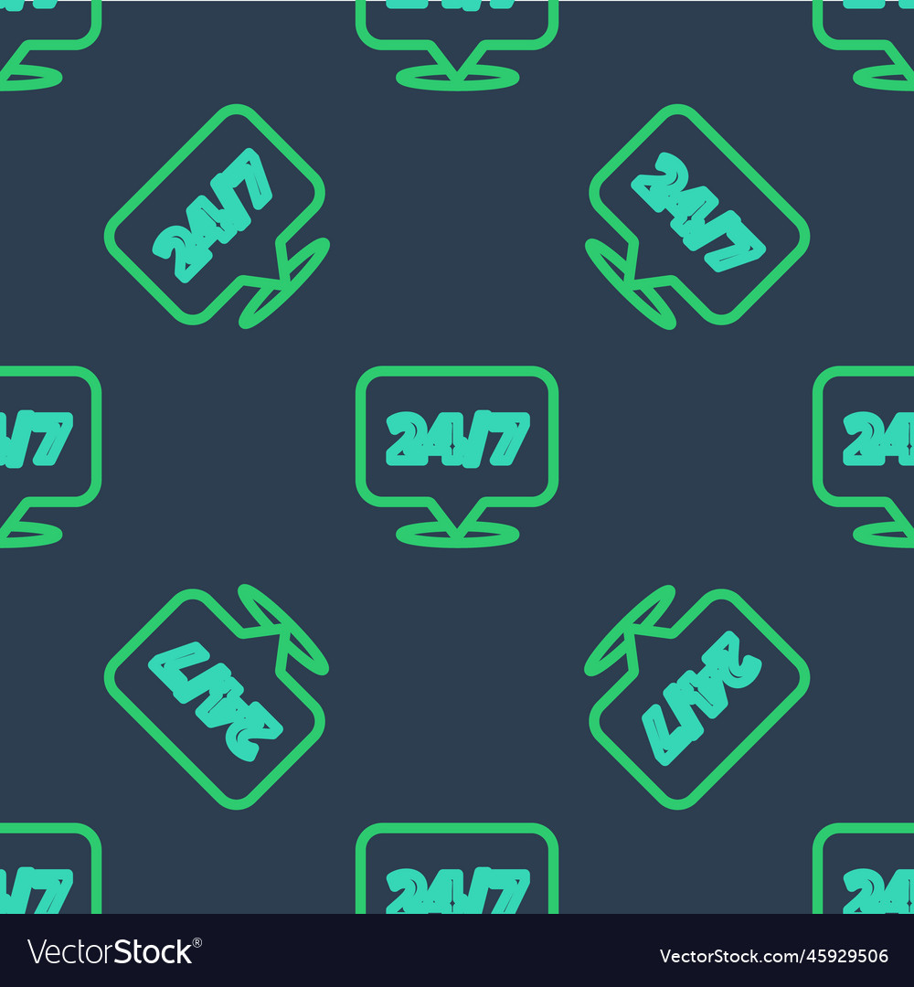 Line clock 24 hours icon isolated seamless pattern vector image Line clock 24 hours icon isolated seamless pattern