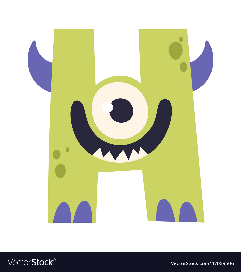 Monster alphabet h letter