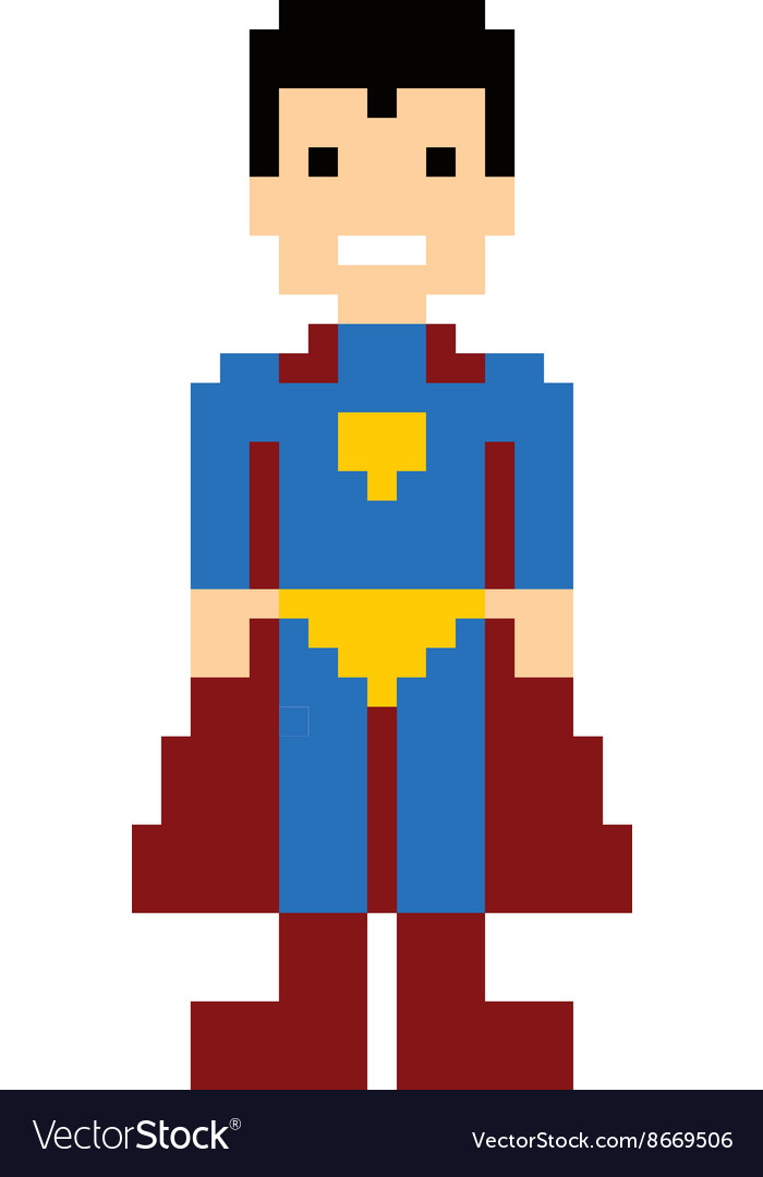 Pixel people superhero avatar