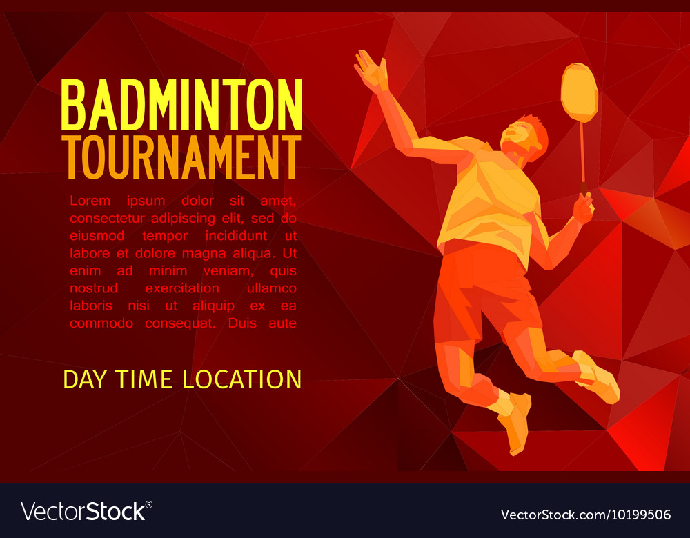 Professional Badminton Player Pattern Design Vector Image