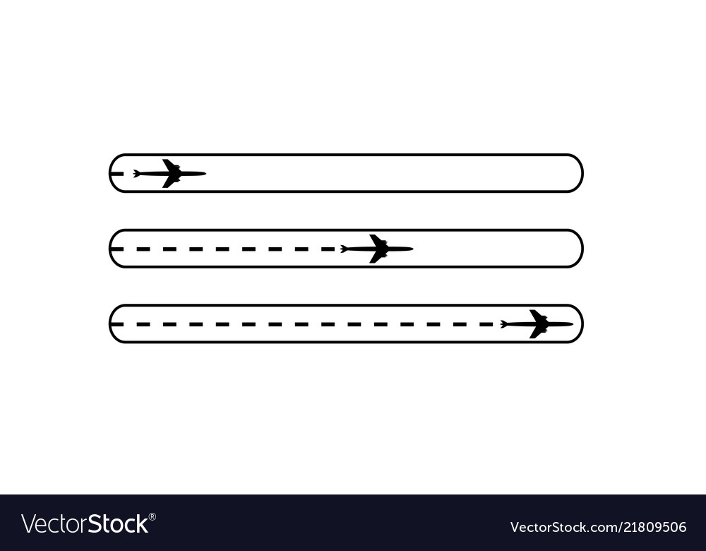 Fortschritt Ladestange mit Flugzeug ist in einem gepunkteten vector image Fortschritt Ladestange mit Flugzeug ist in einem gepunkteten