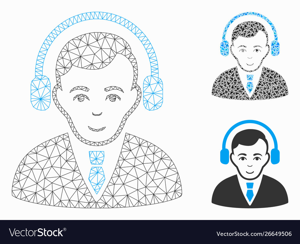 Radio manager mesh network model vector image Radio manager mesh network model
