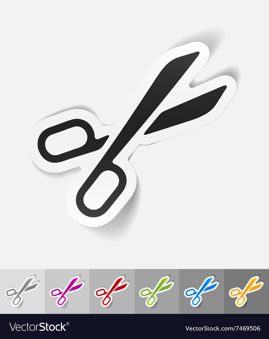 Realistic design element scissors