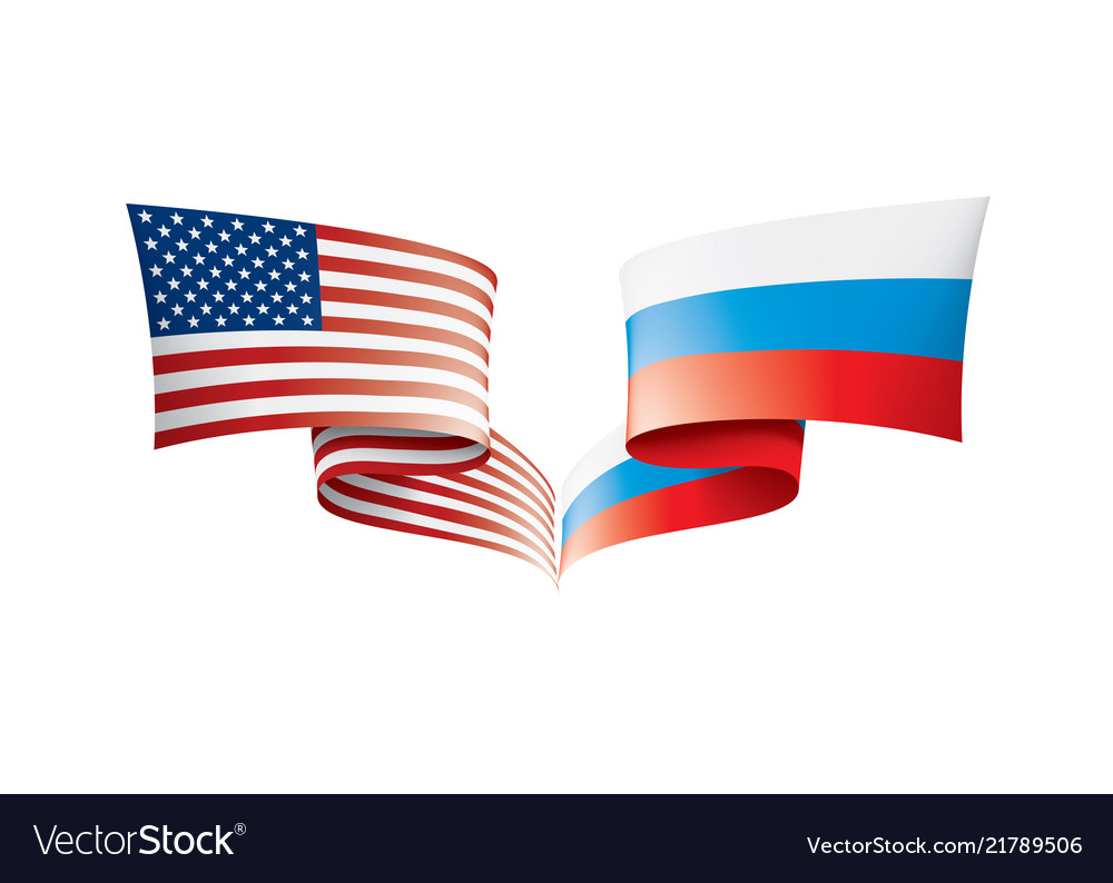 Russia and usa national flags