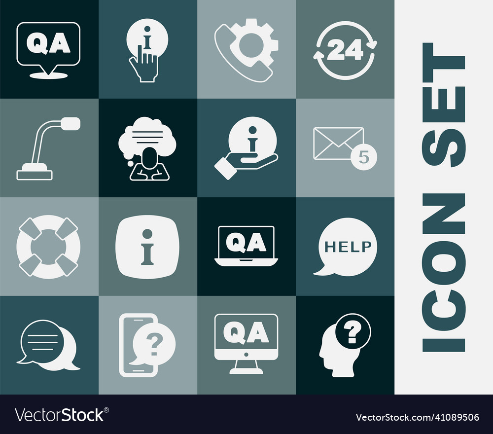 Set head with question mark speech bubble text vector image Set head with question mark speech bubble text