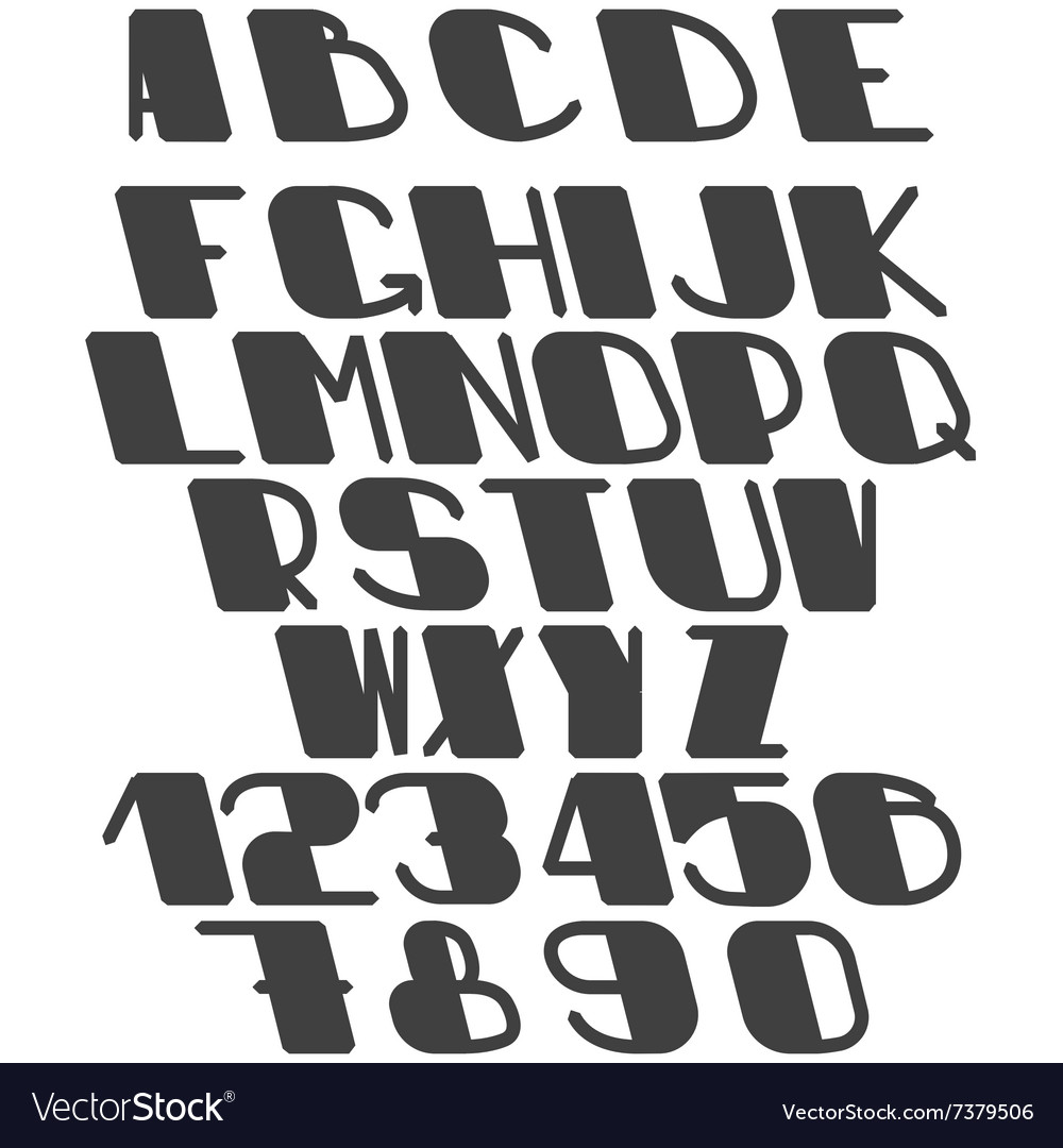 Set of letters and numbers