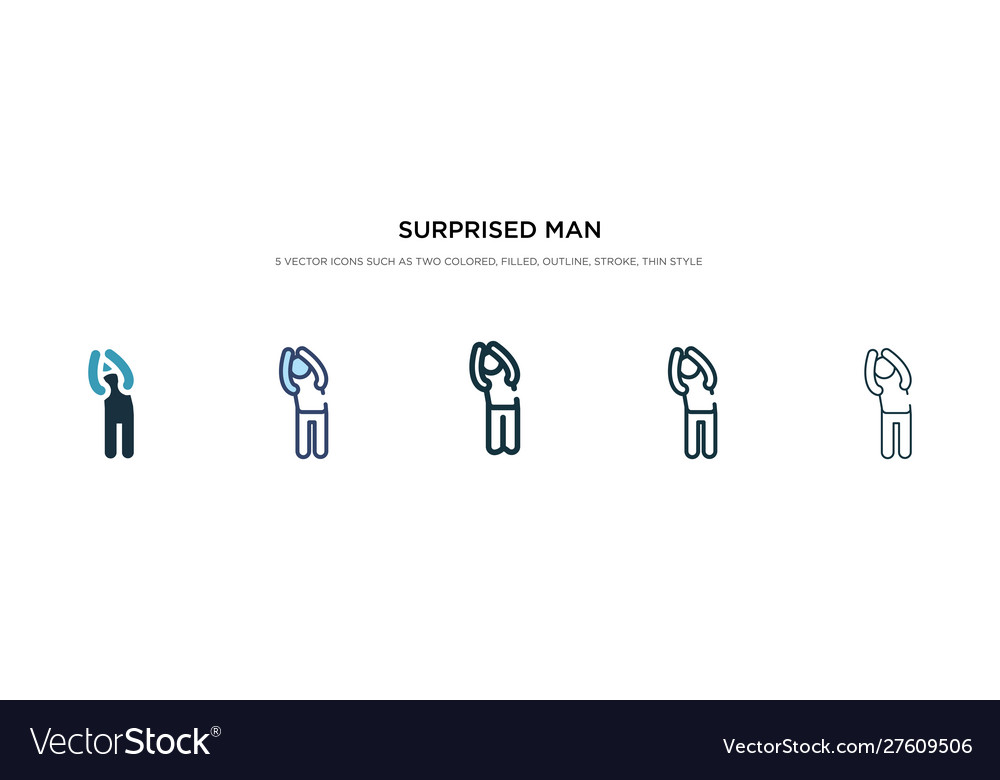 Surprised man icon in different style two Vector Image Surprised man icon in different style two