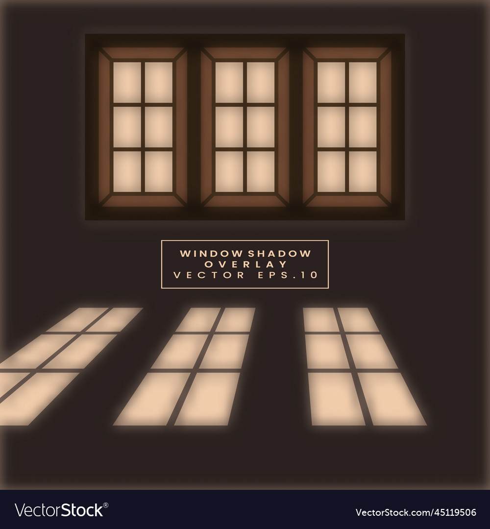 Three window shadow overlay image vector image Three window shadow overlay image