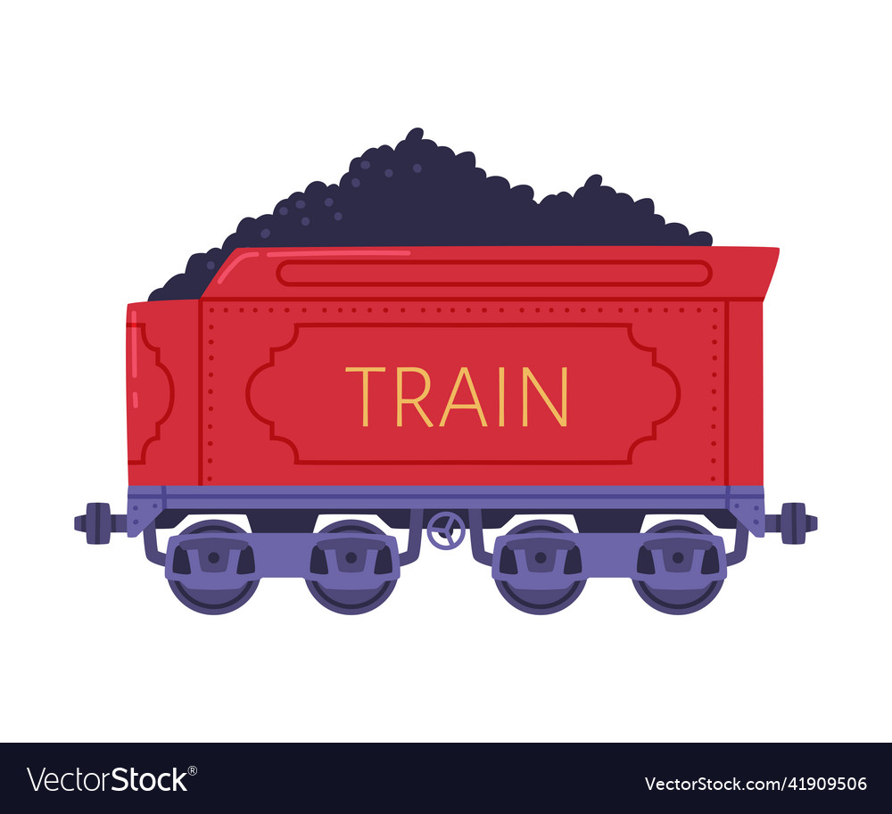 Train wagon with freight and cargo