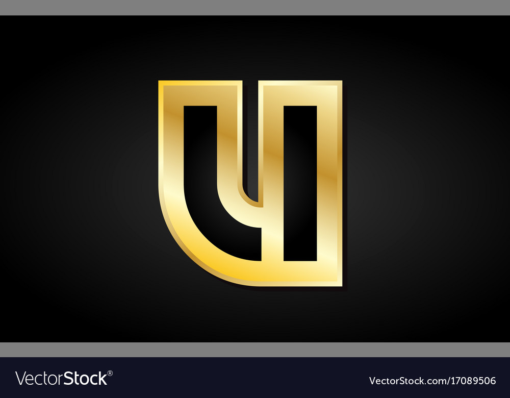 U gold golden letter logo icon design Royalty Free Vector