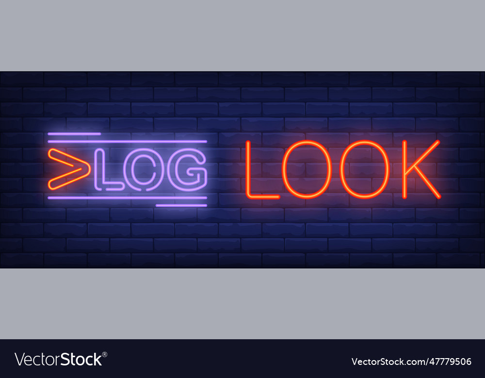 Vlog look neon sign vector image Vlog look neon sign