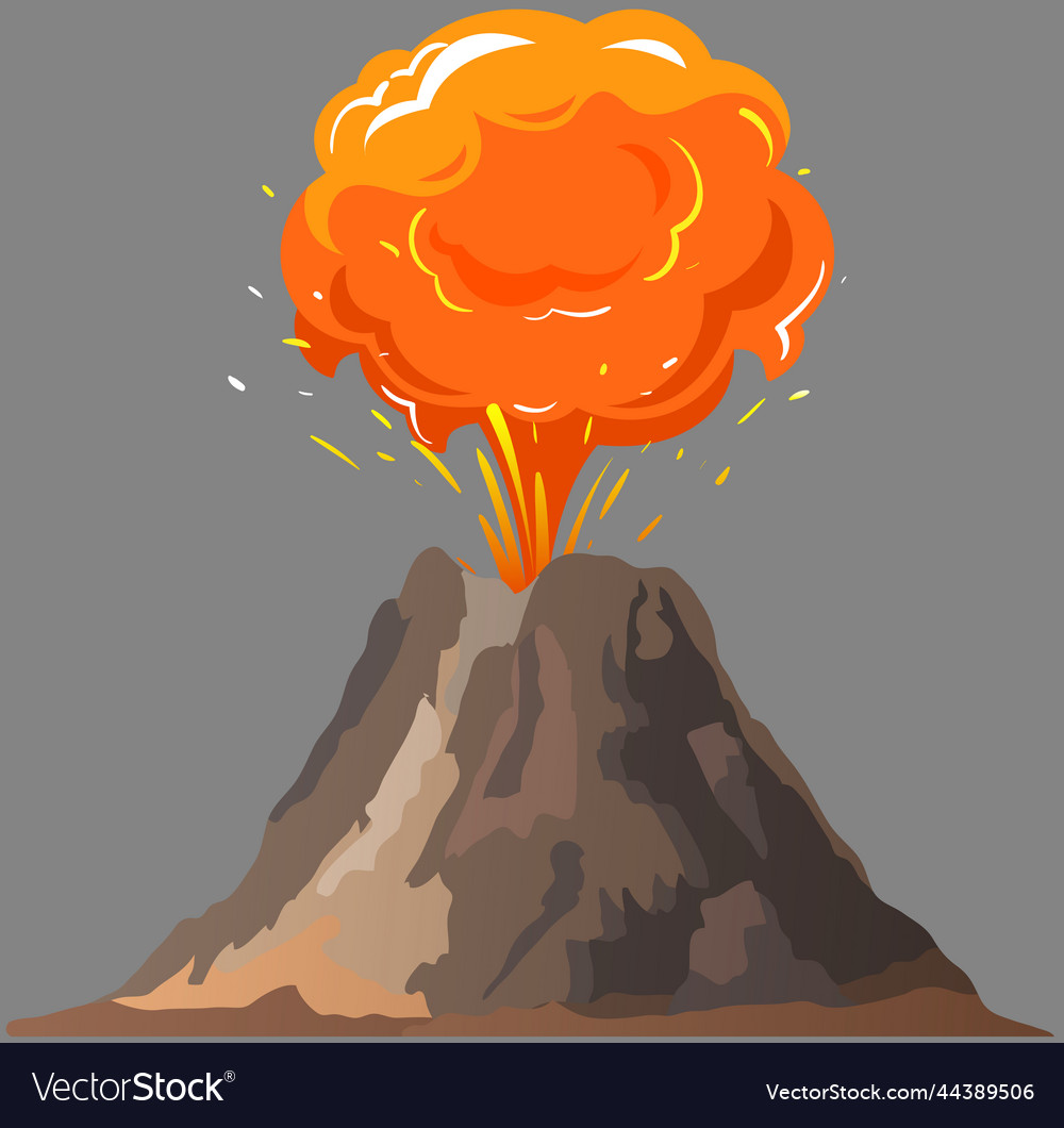 Volcanic Eruption Stufen setzen Dampf Vulkan