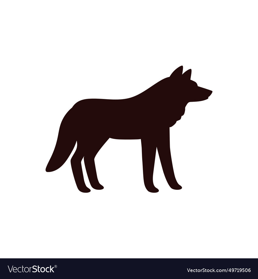 Wolf black silhouette outline