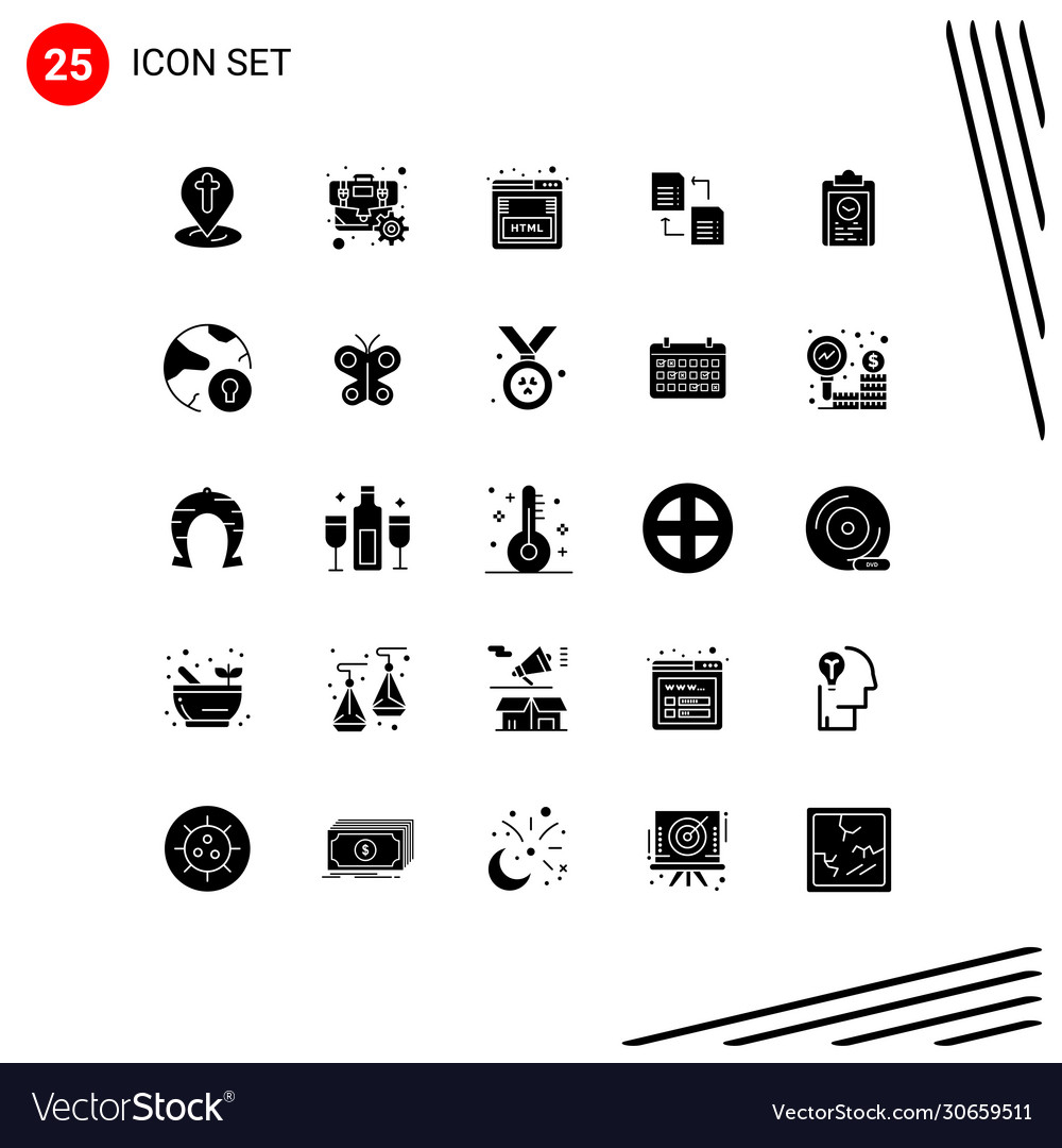 25 user interface solid glyph pack modern