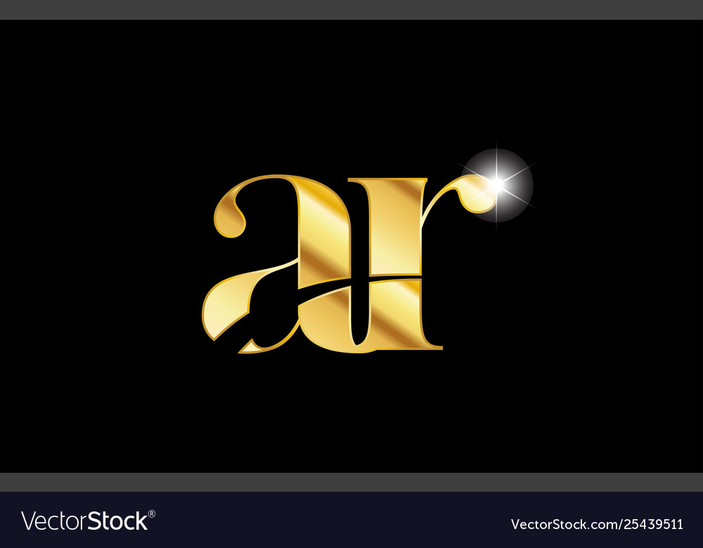 Alphabet Buchstaben ar ein r Gold golden Metall