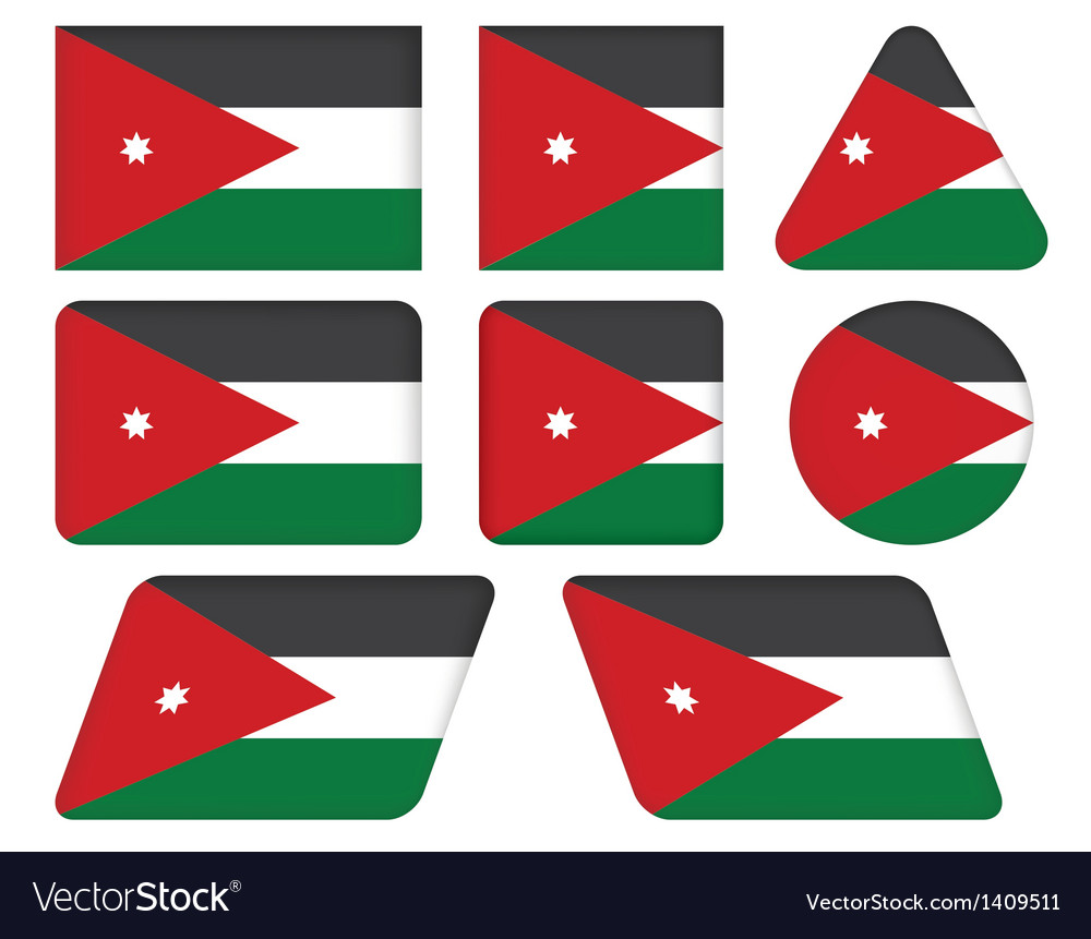 Buttons with flag of jordan
