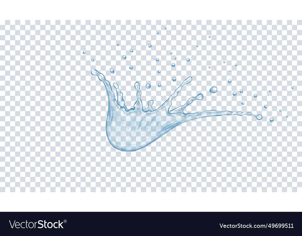 Clean water with splatters realistic