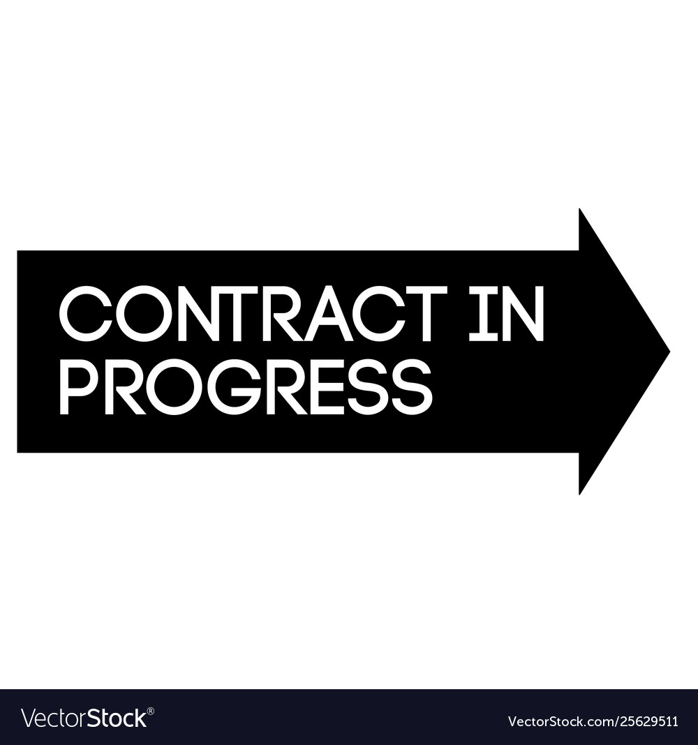 Contract in progress stamp on white background