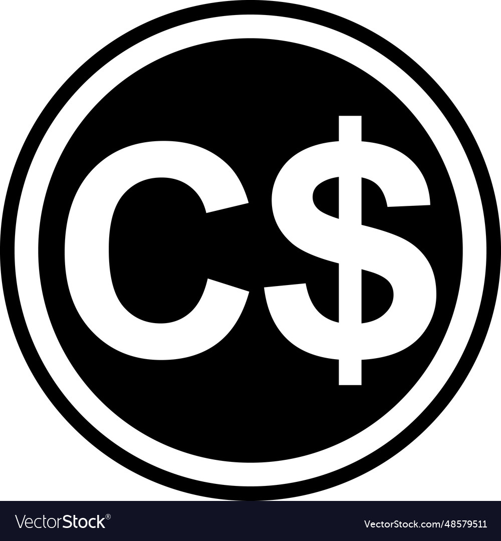 Currency symbol canada canadian dollar sign Vector Image