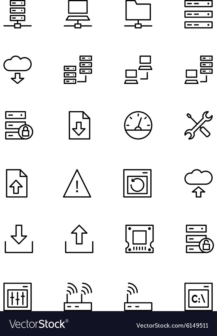 Database and server line icons 1