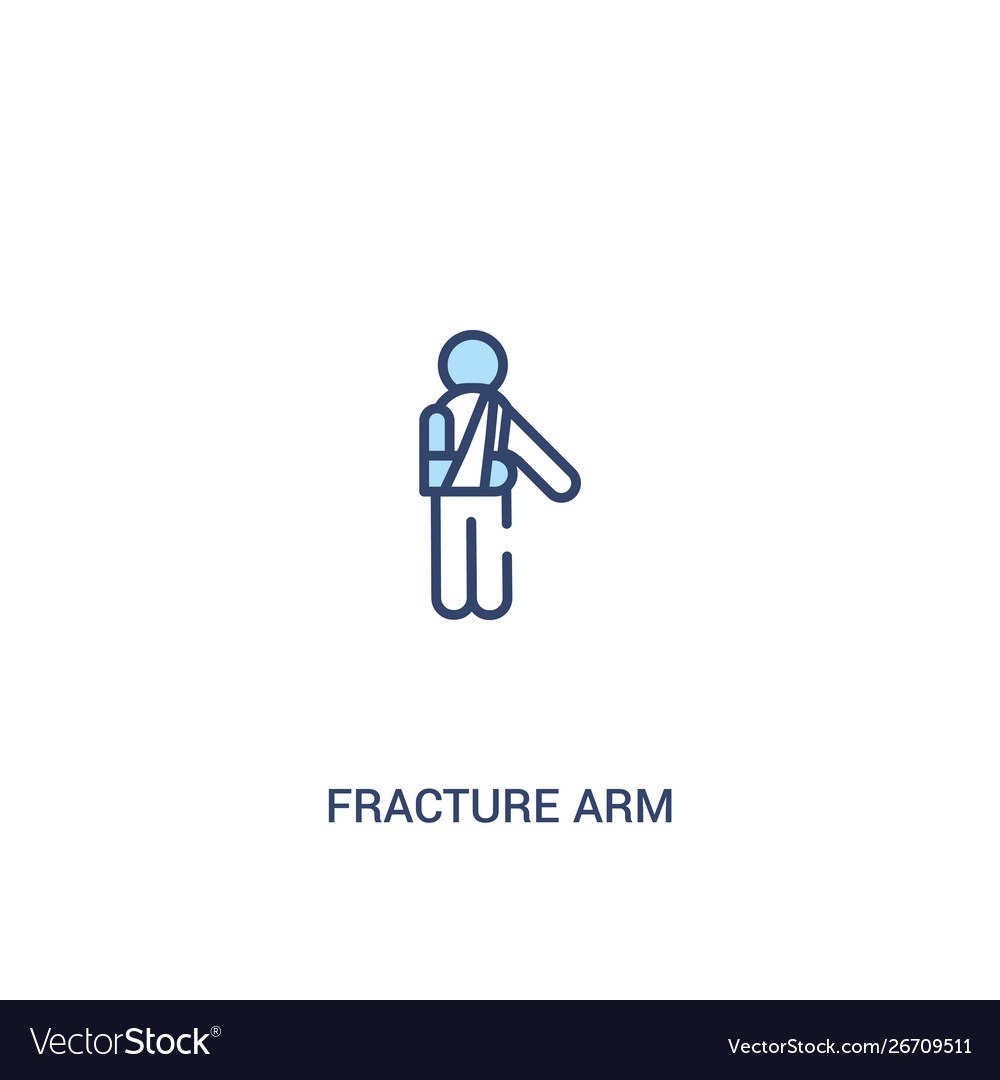 Fractured Arm Icon - Blue Outline