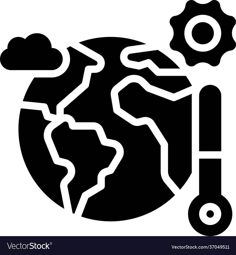 Global warming icon earth day related Royalty Free Vector