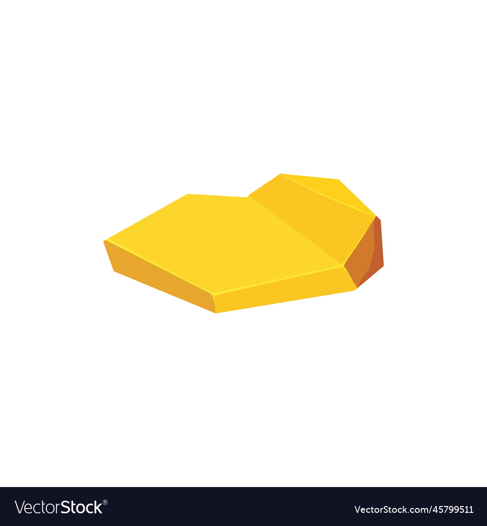 Gold rock boulder natural shape golden stone Vector Image