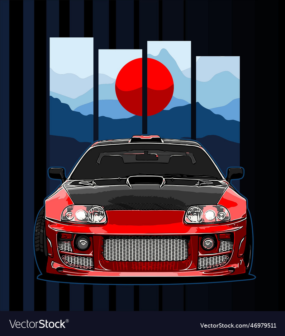 Jdm car template for graphic design Royalty Free Vector