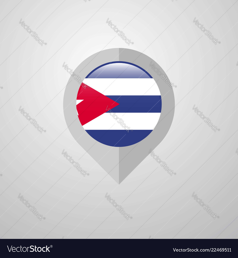 Karten-Navigationszeiger mit kubischem Flaggendesign