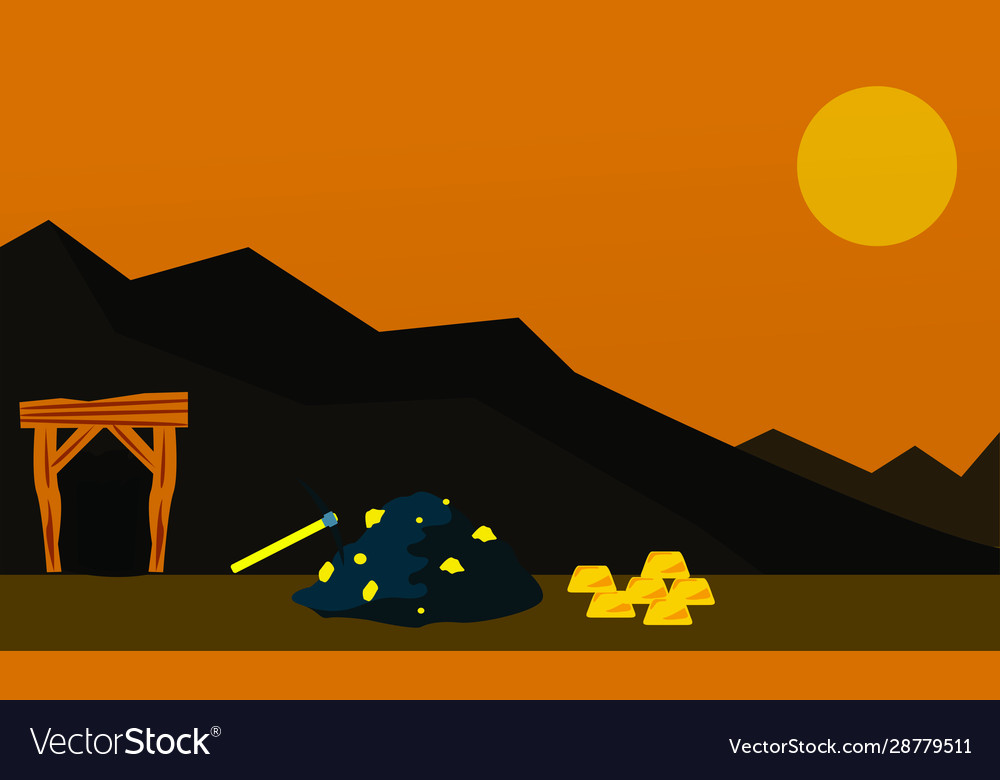 Mining industry flat composition with coal loading