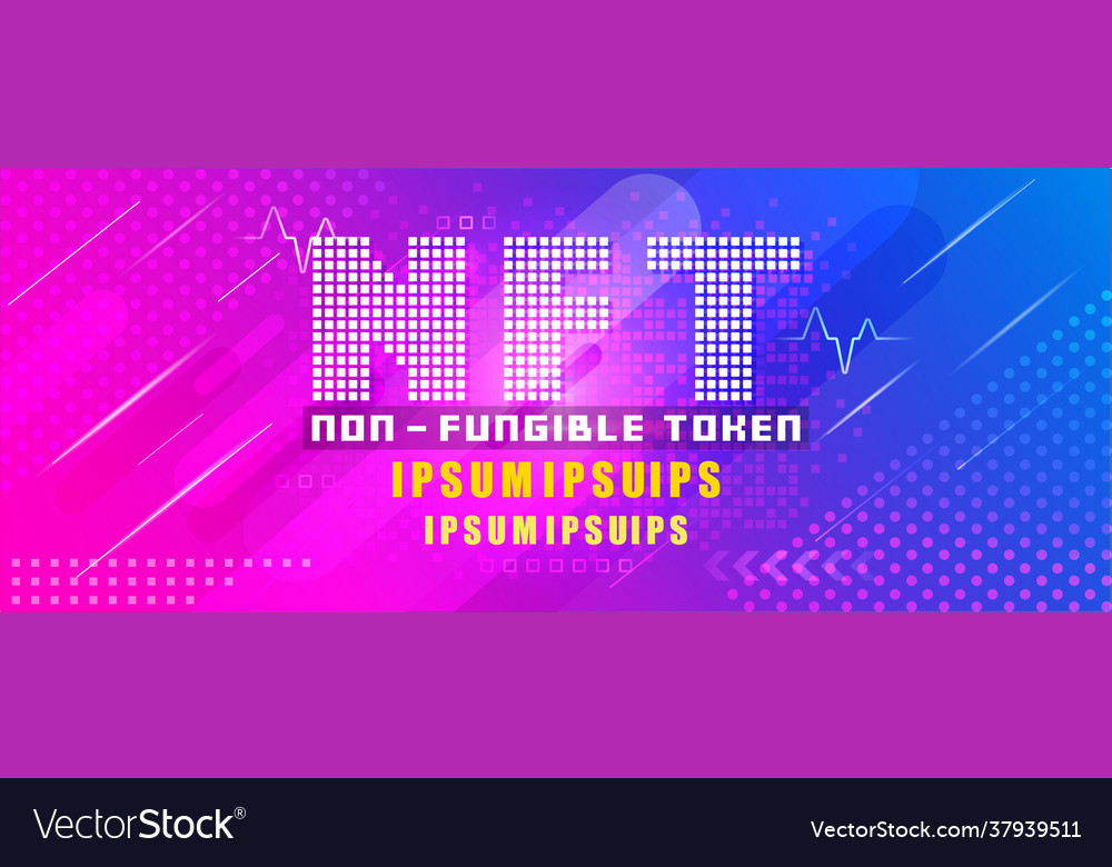 Nft non fungible tokens pixels text