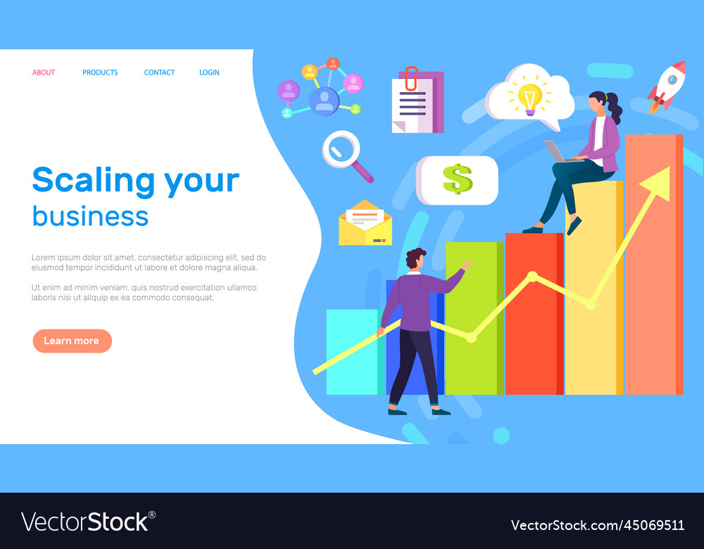 Scaling your business increase and expand vector image Scaling your business increase and expand