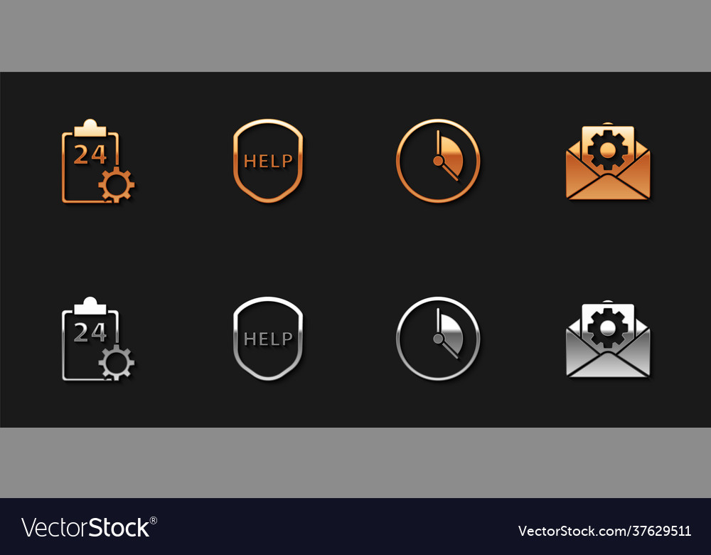 Set checklist with 24 hours service shield text