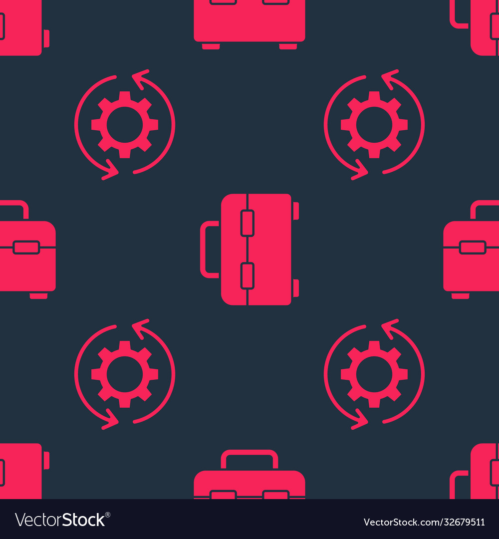 Set gear and arrows as workflow toolbox vector image Set gear and arrows as workflow toolbox