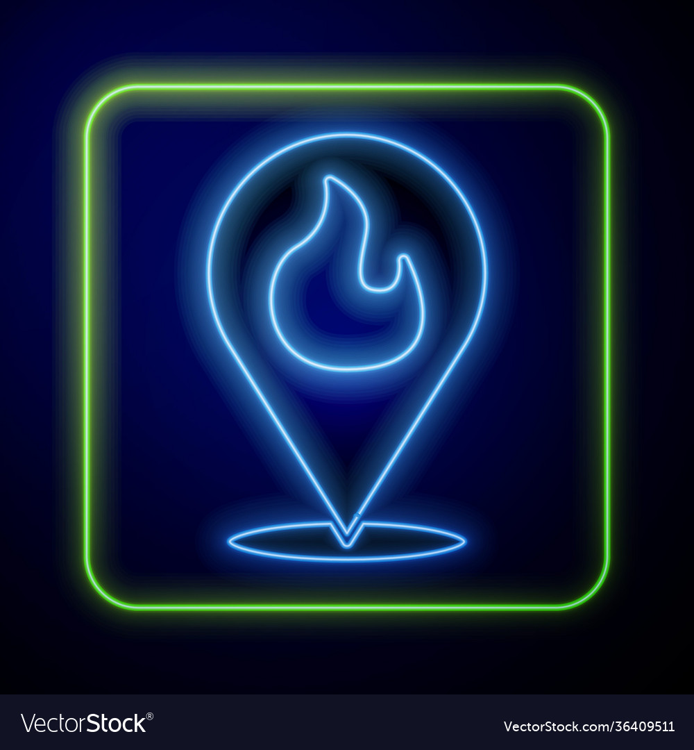 Set map pointer with fire flame icon isolated vector image Set map pointer with fire flame icon isolated
