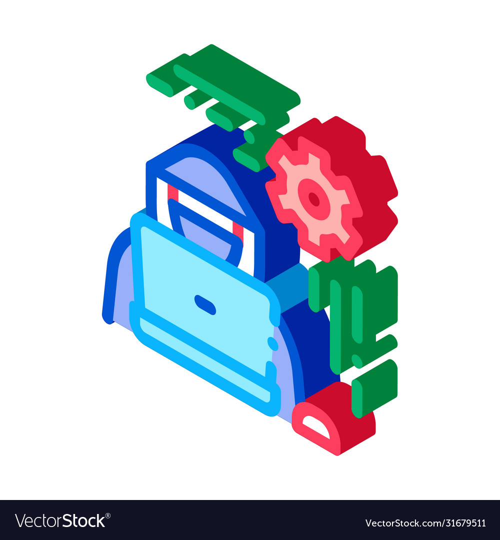 Settings hacker isometric icon vector image Settings hacker isometric icon