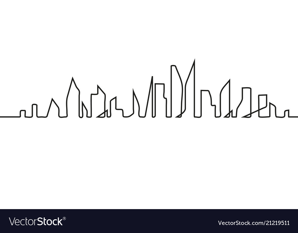 Silhouette der Stadt in einem flachen Stil modern