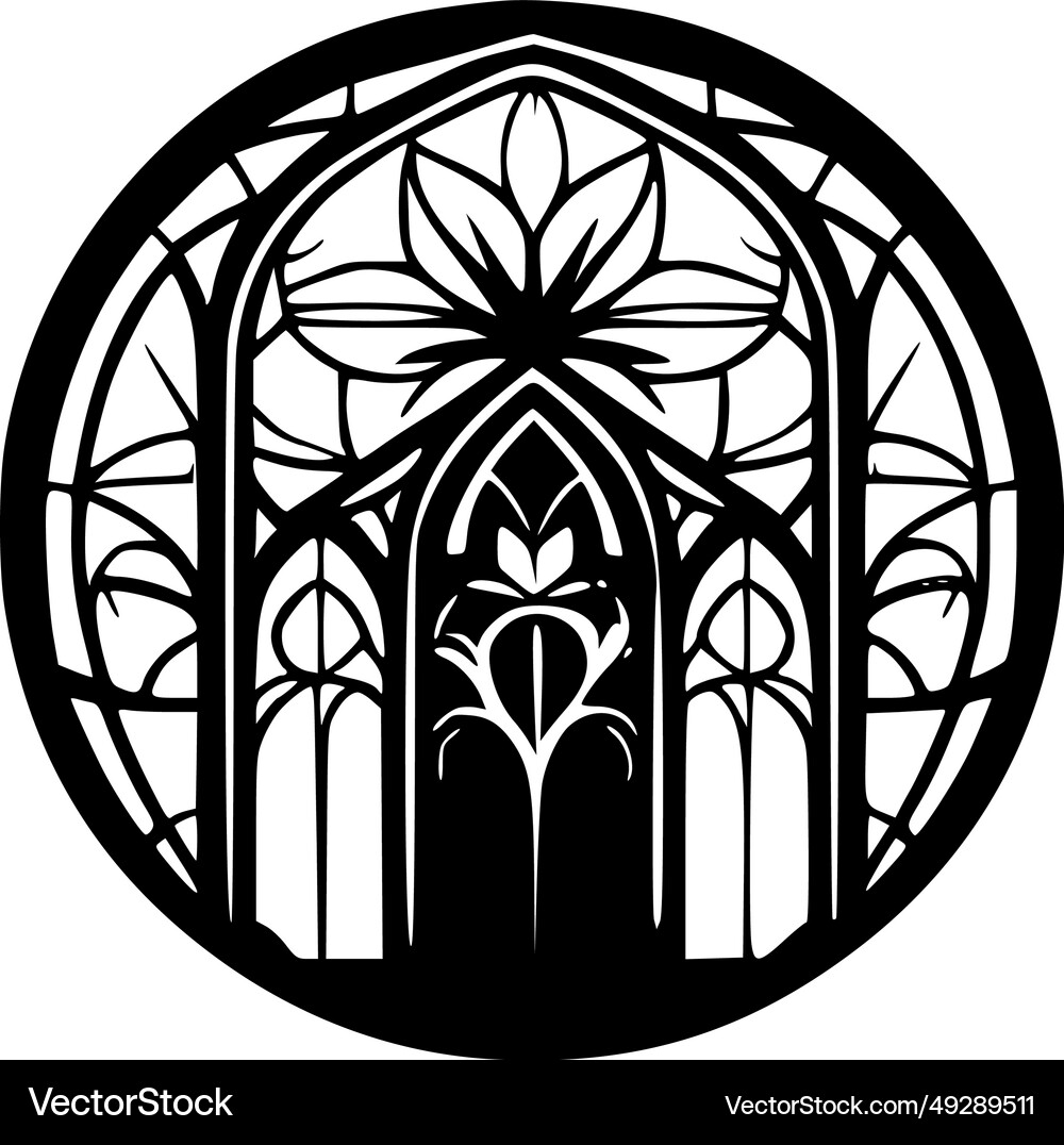 Stained glass black and white Royalty Free Vector Image