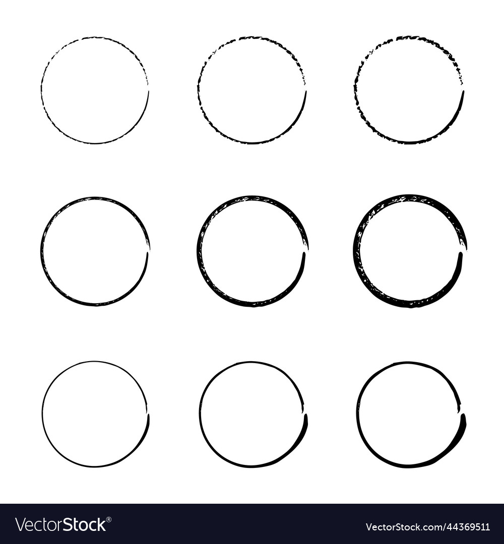 Super set of circles lines rounds scribble line