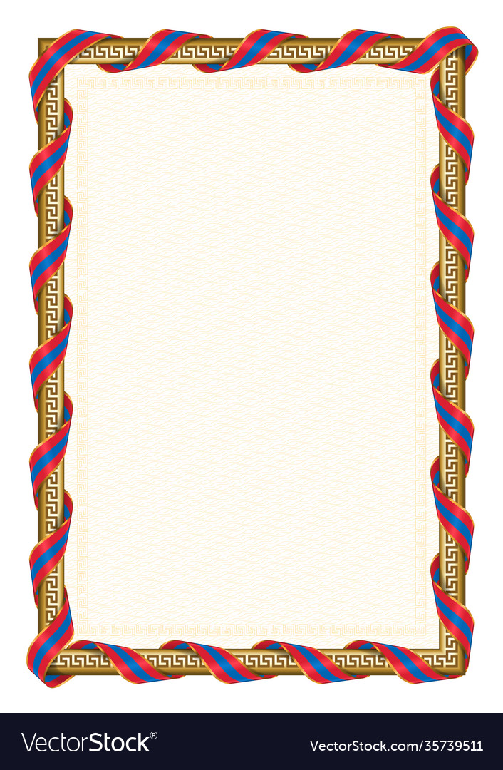 Vertical frame and border with mongolia flag Vector Image Vertical frame and border with mongolia flag