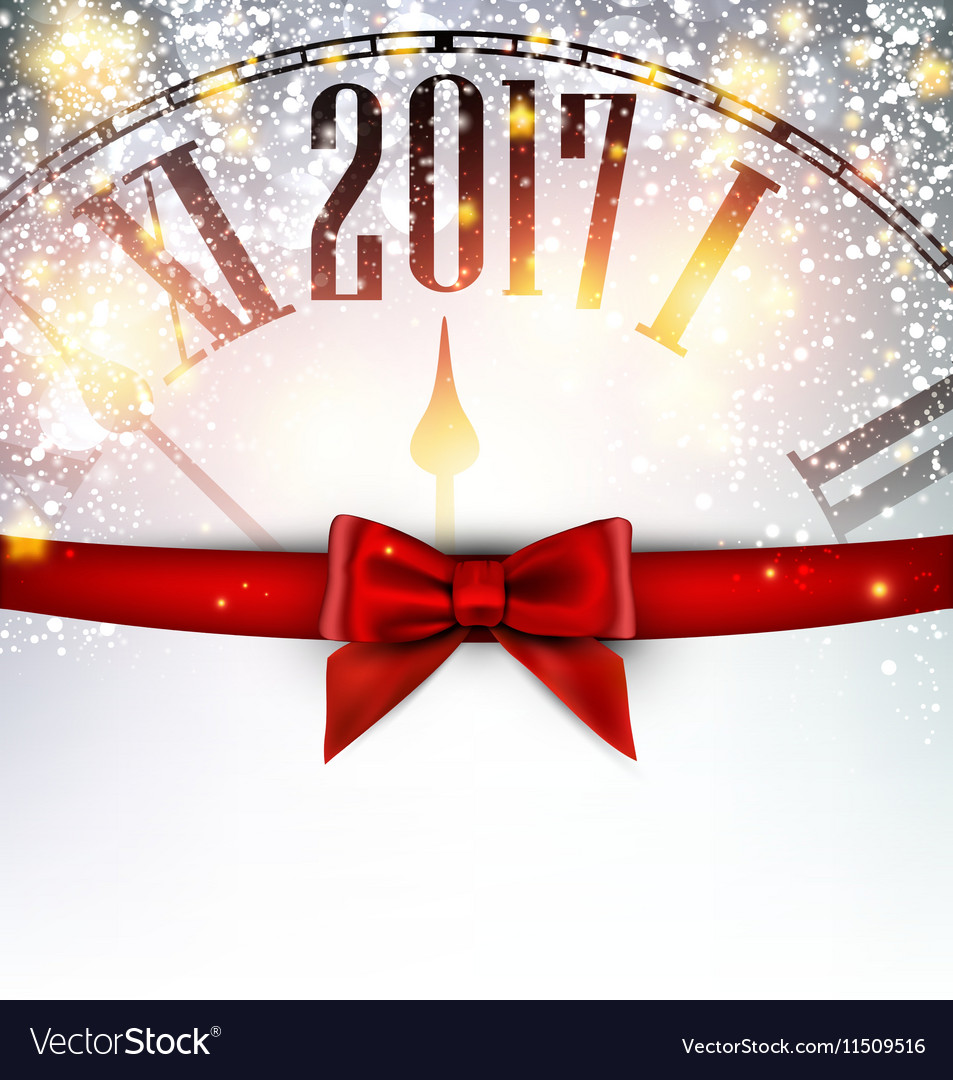 2017 new year background with clock