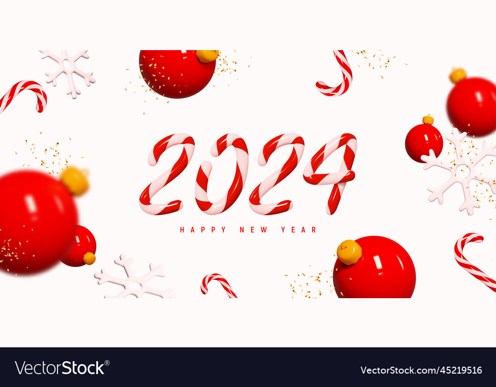 2024 happy new year banner vector image 2024 happy new year banner
